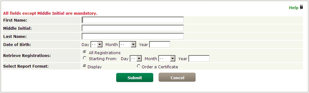 Individual Specific Enquiry