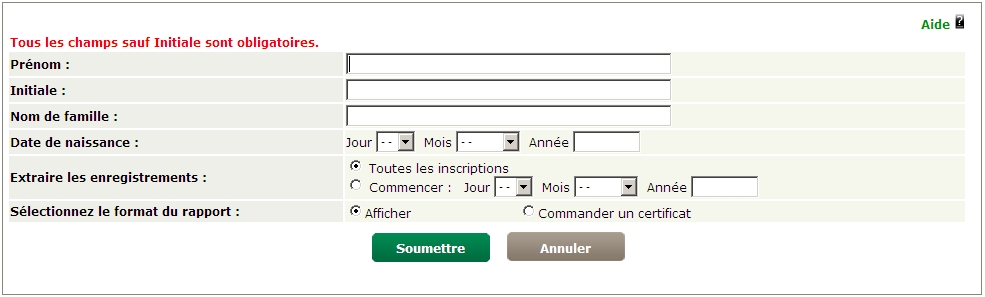 Individual Specific Enquiry